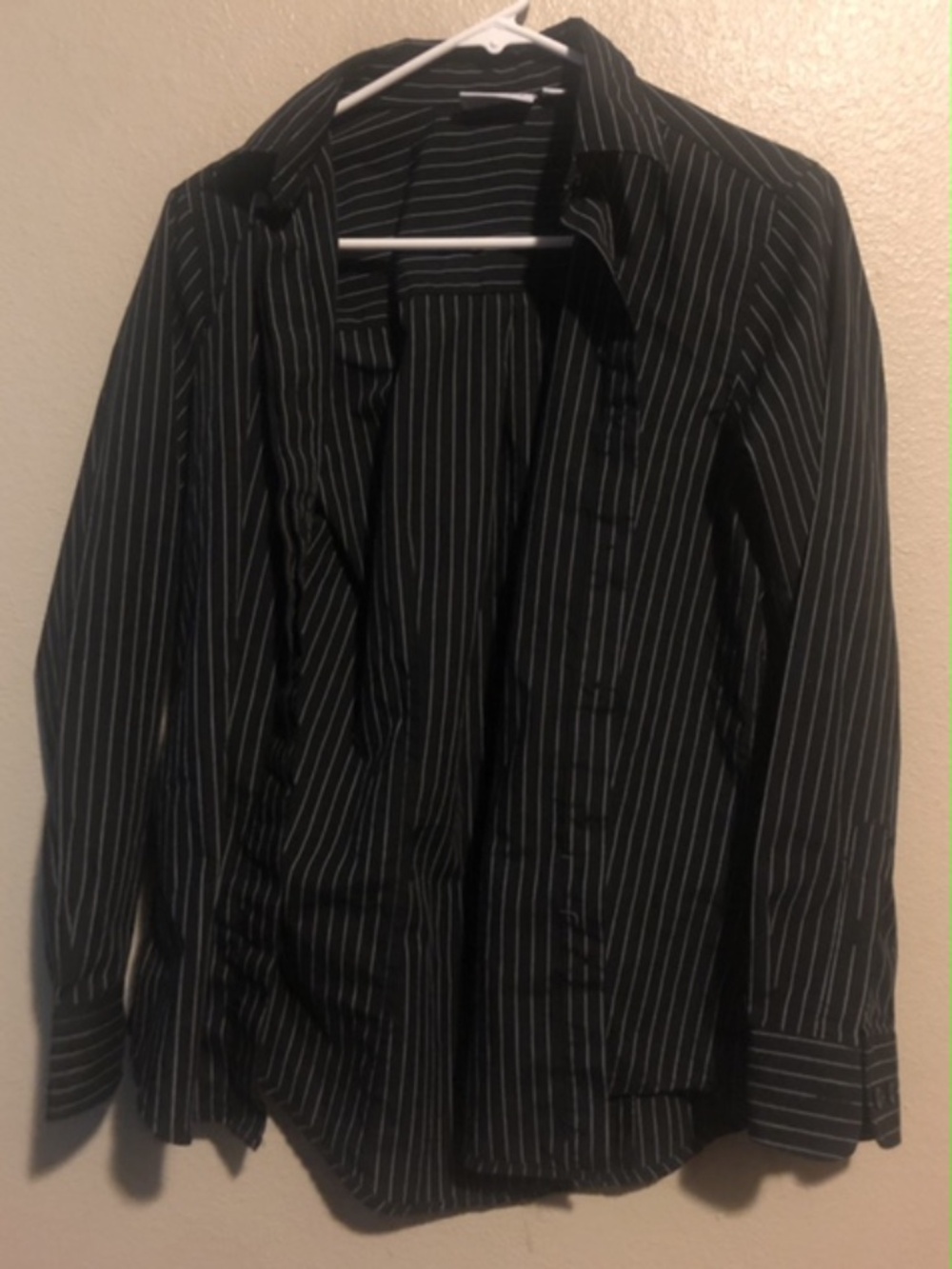 Chef Works Pinstriped Button Down Uniform Shirt Women Size Medium